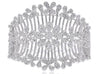 EXTRA LARGE 12.33CT DIAMOND 18KT WHITE GOLD 3D MULTI FLOWER CUFF BANGLE BRACELET