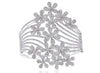 EXTRA LARGE 10.13CT DIAMOND 18KT WHITE GOLD 3D MULTI FLOWER CUFF BANGLE BRACELET