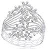EXTRA LARGE 10.13CT DIAMOND 18KT WHITE GOLD 3D MULTI FLOWER CUFF BANGLE BRACELET