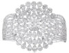 EXTRA LARGE 13.94CT ROUND & BAGUETTE DIAMOND 18K WHITE GOLD CUFF BANGLE BRACELET