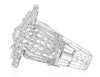 EXTRA LARGE 13.94CT ROUND & BAGUETTE DIAMOND 18K WHITE GOLD CUFF BANGLE BRACELET
