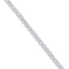 ESTATE 3.07CT DIAMOND 14KT WHITE GOLD 3D CLUSTER ROUND FLOWER TENNIS BRACELET