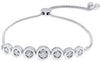 .51CT DIAMOND 14K WHITE GOLD ROUND BEZEL FLEXIBLE ADJUSTABLE FUN TENNIS BRACELET