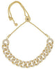 ESTATE 2.78CT DIAMOND 18KT YELLOW GOLD 3D LINK ADJUSTABLE FUN TENNIS BRACELET