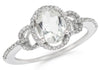 1.37CT DIAMOND & AAA GREEN AMETHYST 14KT WHITE GOLD OVAL & ROUND LOVE KNOT RING