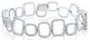 2.04CT DIAMOND 14KT WHITE GOLD 3D OPEN SQUARE RECTANGULAR FUN TENNIS BRACELET