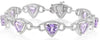 11.88CT DIAMOND & AAA AMETHYST 14KT WHITE GOLD TRILLION HALO FUN TENNIS BRACELET