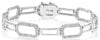 ESTATE .35CT DIAMOND 14KT WHITE GOLD 3D RECTANGULAR CLASSIC LINK TENNIS BRACELET