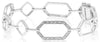 ESTATE .22CT DIAMOND 14KT WHITE GOLD 3D SQUARE & HEXAGON FUN TENNIS BRACELET