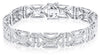 WIDE .90CT DIAMOND 14KT WHITE GOLD 3D OPEN FILIGREE RECTANGULAR TENNIS BRACELET
