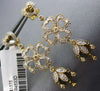ESTATE LARGE .50CT DIAMOND 14KT YELLOW GOLD FOUR LEAF CLOVER CHANDELIER EARRINGS