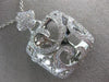 ESTATE LARGE .77CT DIAMOND 14K WHITE GOLD 3D SQUARE FOUR CLOVER FILIGREE PENDANT