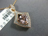 1.13CT DIAMOND & AAA MORGANITE 14KT WHITE & ROSE GOLD TRILLION FILIGREE PENDANT