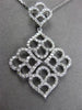 ESTATE .60CT DIAMOND 14KT WHITE GOLD 3D HEART CLUSTER FLOATING PENDANT & CHAIN