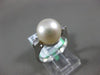 ESTATE .16CT DIAMOND & AAA SOUTH SEA PEARL 18KT WHITE GOLD 3D ENGAGEMENT RING