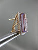 ESTATE 5.65CT DIAMOND & AAA AMETHYST 14KT ROSE GOLD RECTANGULAR CLIP ON EARRINGS