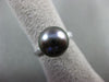 ESTATE .17CT DIAMOND 14KT WHITE GOLD TAHITIAN PEARL CLASSIC PAVE SOLITAIRE RING