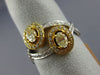 ESTATE .94CT WHITE & FANCY YELLOW DIAMOND 14KT 2 TONE GOLD ROUND OVAL LOVE RING