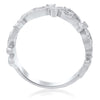 ESTATE .12CT ROUND DIAMOND 14KT WHITE GOLD OPEN FILIGREE FLOWER ANNIVERSARY RING