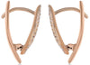 ESTATE .20CT DIAMOND 18KT ROSE GOLD 3D CLASSIC DOUBLE LEAF HANGING EARRINGS