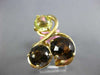 ESTATE 9.50CT AAA SMOKY TOPAZ & AAA YELLOW TOPAZ 14K YELLOW GOLD LOVE KNOT RING