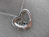 ESTATE .28CT DIAMOND 18KT WHITE GOLD 3D CLASSIC OPEN HEART STAR FLOATING PENDANT
