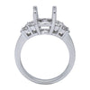 ESTATE .43CT DIAMOND 18KT WHITE GOLD 4 PRONG CLUSTER SEMI MOUNT ENGAGEMENT RING