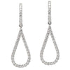ESTATE .92CT DIAMOND 18KT WHITE GOLD OPEN TEAR DROP PEAR SHAPE HANGING EARRINGS