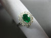 ANTIQUE 1.55CT DIAMOND & AAA EMERALD 14KT WHITE GOLD 3D DOUBLE HALO FLOWER RING