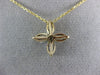 ANTIQUE 1.30CT MARQUISE DIAMOND 14KT YELLOW GOLD FOUR LEAF FLOWER PENDANT #19788