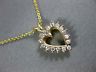 ESTATE .15CT ROUND DIAMOND 14KT YELLOW GOLD 3D CLASSIC OPEN HEART PENDANT #19144