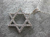 ESTATE .87CT DIAMOND 18KT WHITE GOLD 3D PAVE STAR OF DAVID FLOATING FUN PENDANT