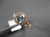 ESTATE 1.05CT DIAMOND & AAA AQUAMARINE 14KT ROSE GOLD INFINITY ENGAGEMENT RING