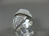 ESTATE WIDE .18CT ROUND DIAMOND 14KT WHITE GOLD 3D CRISS CROSS LOVE KNOT RING