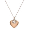 ESTATE .14CT ROUND CUT DIAMOND 18KT ROSE GOLD 3D MATTE CLASSIC HEART PENDANT