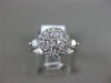 ESTATE WIDE .85CT DIAMOND 18KT WHITE GOLD 3D CLUSTER FLOWER FRIENDSHIP LOVE RING