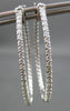 ESTATE LARGE .68CT DIAMOND 14KT WHITE GOLD 3D DOUBLE SIDED HOOP EARRINGS #19695