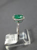 ESTATE .87CT DIAMOND & AAA EMERALD 14KT WHITE GOLD OVAL FRIENDSHIP PROMISE RING