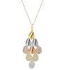 ESTATE 1.01CT ROUND DIAMOND 18KT TRI COLOR GOLD 3D MULTI TEAR DROP FUN PENDANT