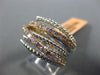 ESTATE WIDE .87CT PINK DIAMOND 18KT WHITE & ROSE GOLD MULTI ROW CRISS CROSS RING