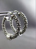 ESTATE LARGE .70CT DIAMOND 14KT TWO TONE GOLD 3D MESH MOVABLE BALL HOOP EARRINGS