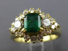 ESTATE WIDE 1.82CT DIAMOND & AAA EMERALD 18KT YELLOW GOLD ENGAGEMENT RING #26466
