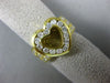 ESTATE EXTRA LARGE 1.20CT DIAMOND 14K YELLOW GOLD MULTI ROW OPEN HEART LOVE RING