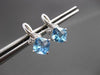 ESTATE LARGE 2.03CT DIAMOND & BLUE TOPAZ 14KT WHITE GOLD LUCIDA HANGING EARRINGS