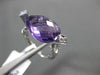 ESTATE LARGE 6.31CT DIAMOND & AMETHYST 14KT WHITE GOLD PEAR SHAPE FILIGREE RING