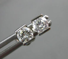 ESTATE .40CT DIAMOND 14KT WHITE GOLD 3D SOLITAIRE TENSION STUD EARRINGS #17278