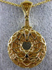 ESTATE LARGE .56CT DIAMOND 18KT YELLOW GOLD V SHAPE CIRCLE OF LIFE LOVE PENDANT