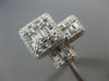 LARGE 1.40CT ROUND & BAGUETTE DIAMOND 18K WHITE GOLD 3D SQUARE CLUSTER HALO RING