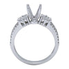 ESTATE .54CT DIAMOND 18KT WHITE GOLD 3D CLUSTER 2 ROW SEMI MOUNT ENGAGEMENT RING