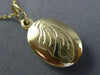 ESTATE 14KT YELLOW GOLD 3D OVAL HAND ETCHED LOCKET FLOATING PENDANT #25178